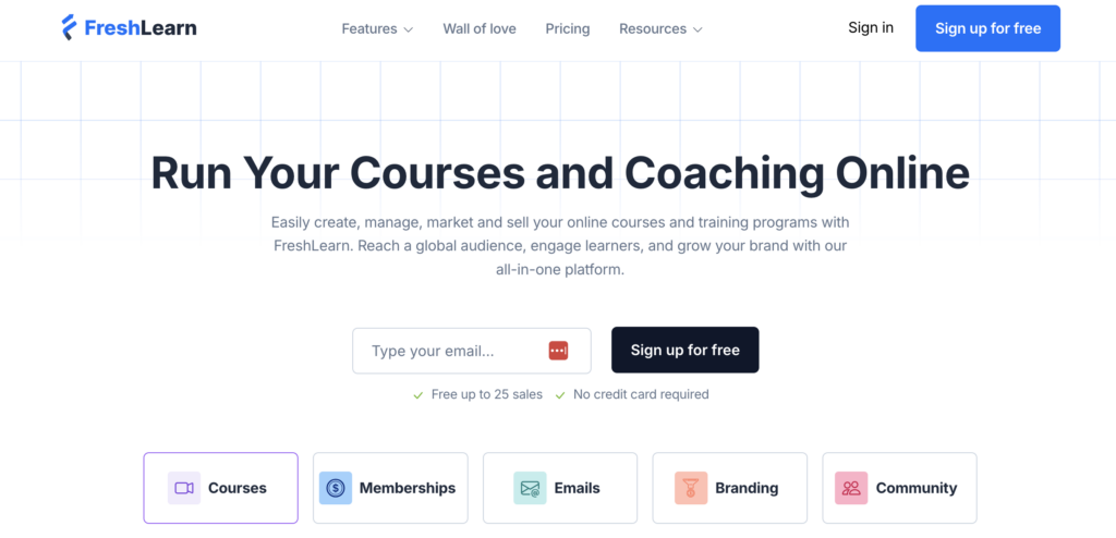  freshlearn website homepage