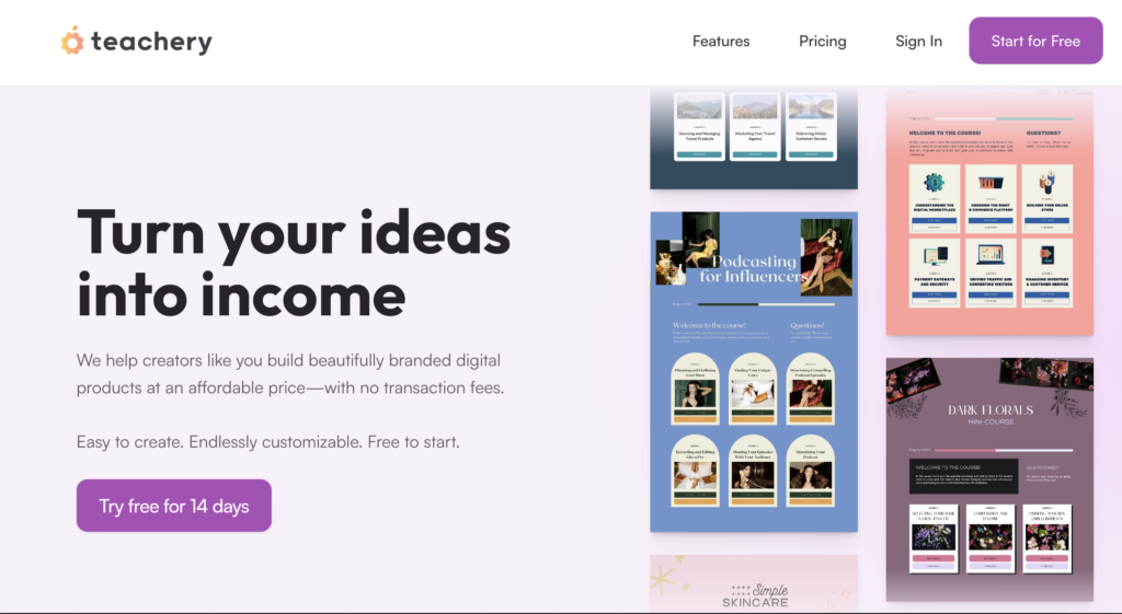  teachery website homepage