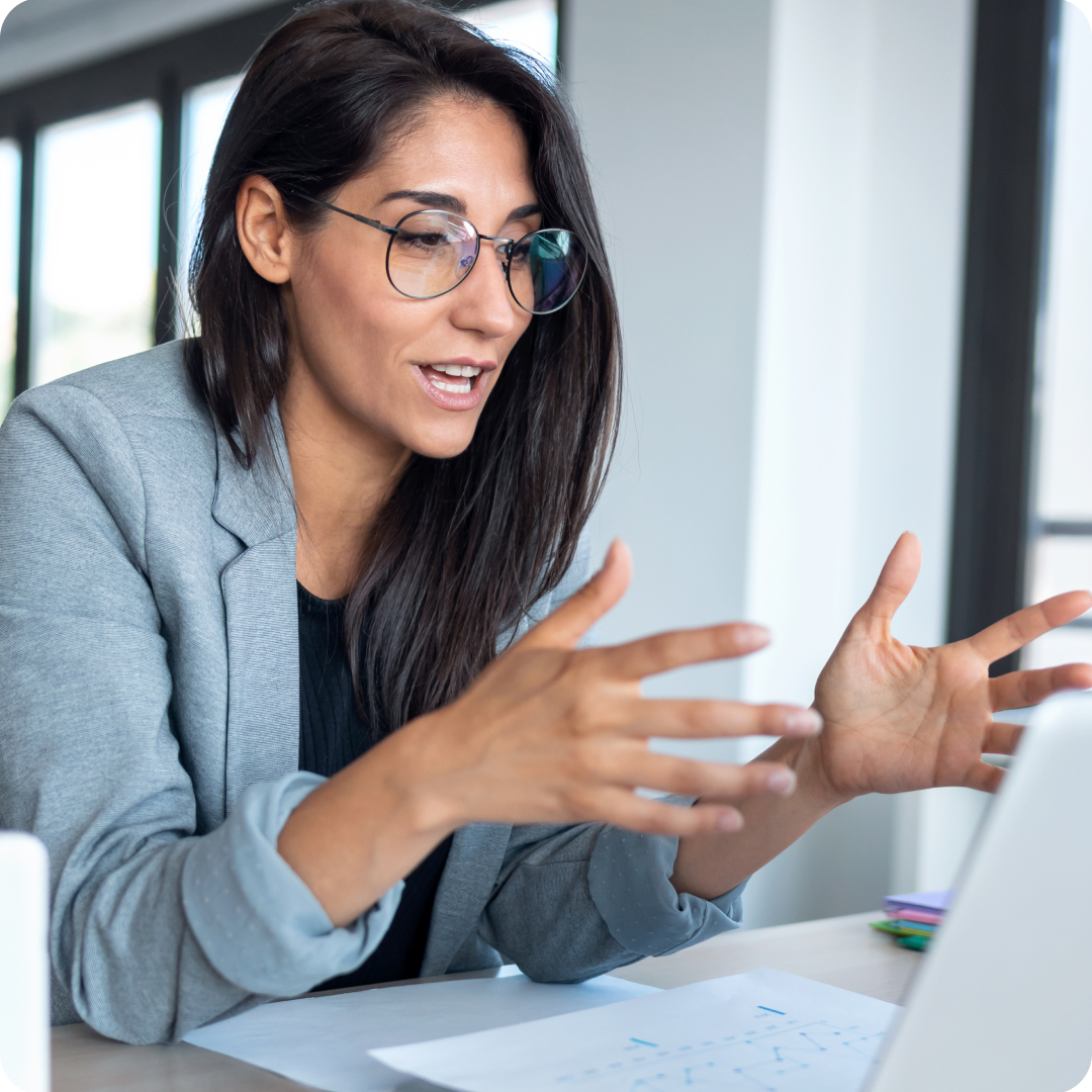 Female coach on her computer